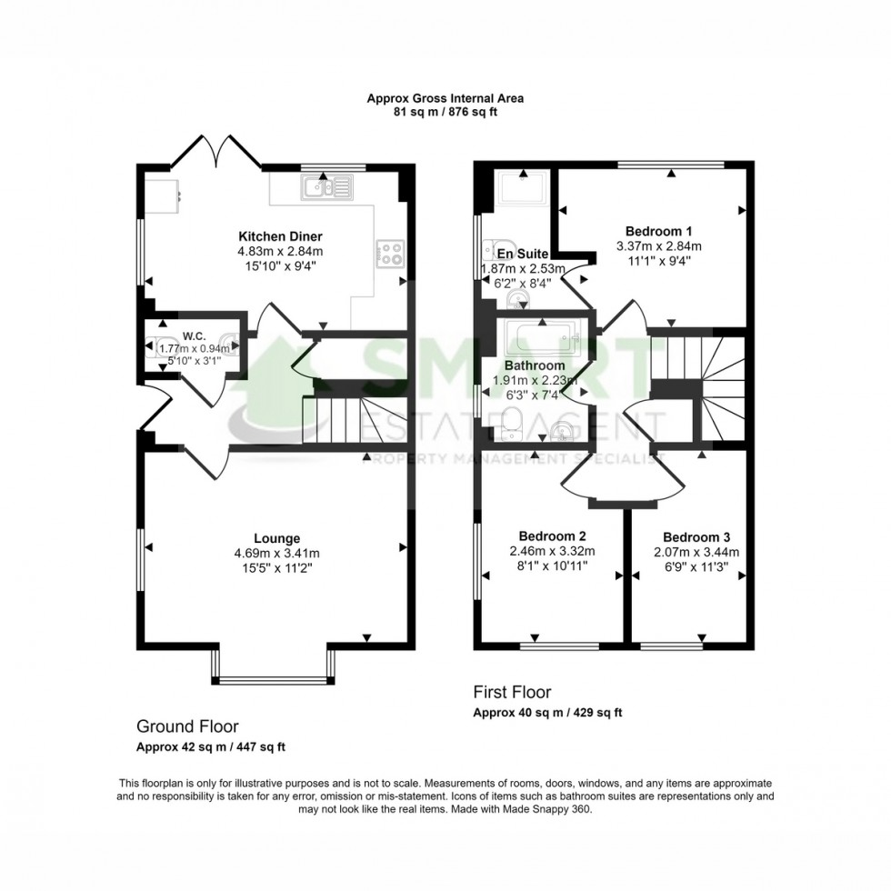 Floorplan for Lang Hill, Exeter, EX1