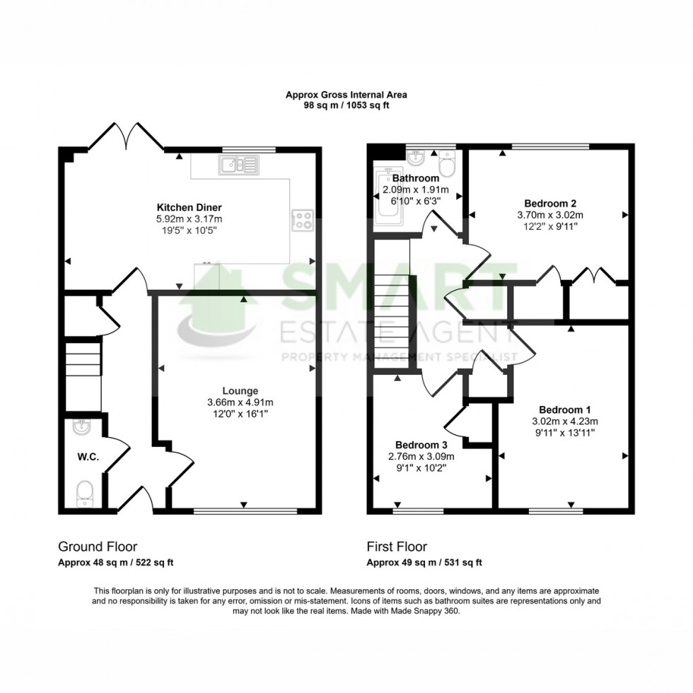 Floorplan for Woodland Drive, Exeter, EX2