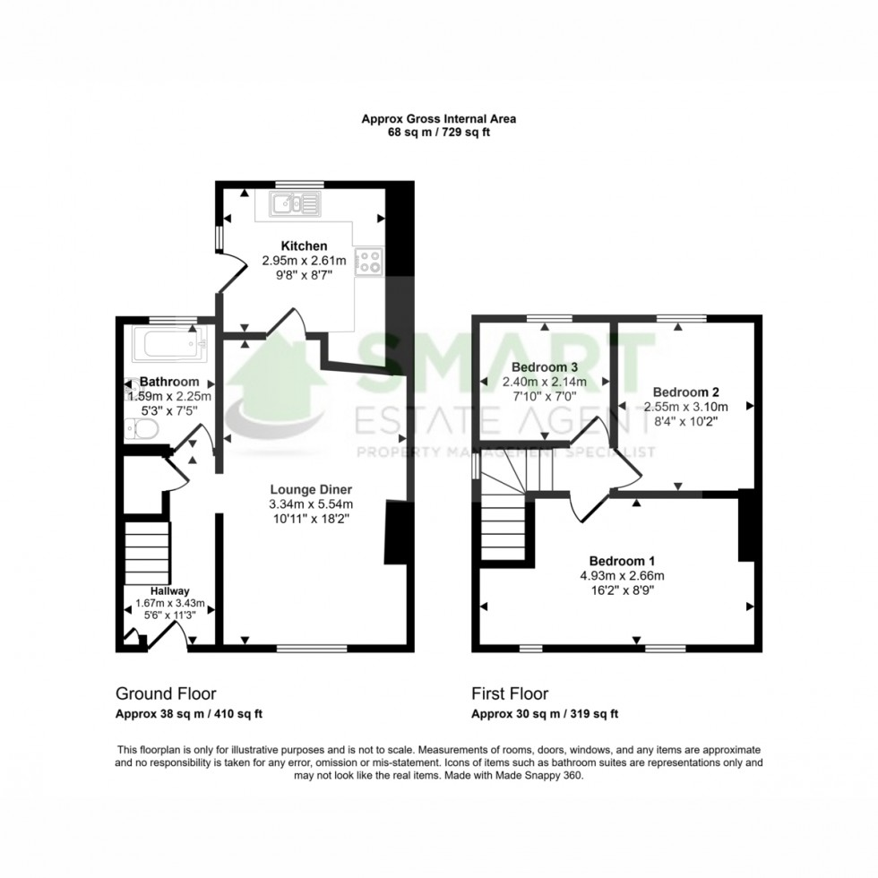 Floorplan for Myrtle Road, Exeter, EX4