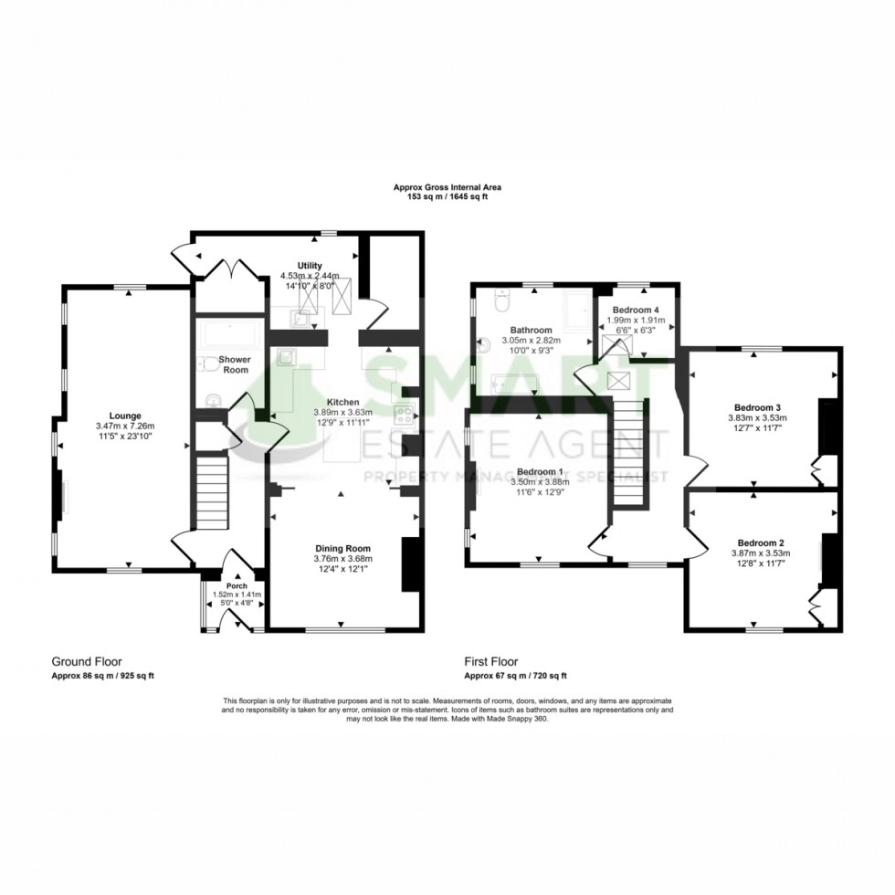 Floorplan for Nether Exe, Exeter, EX5