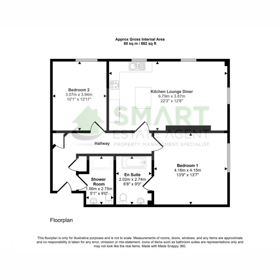 Floorplan for Isleworth Road, Exeter, EX4