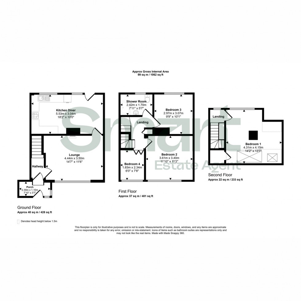 Floorplan for Wellpark Close, Exeter, EX4