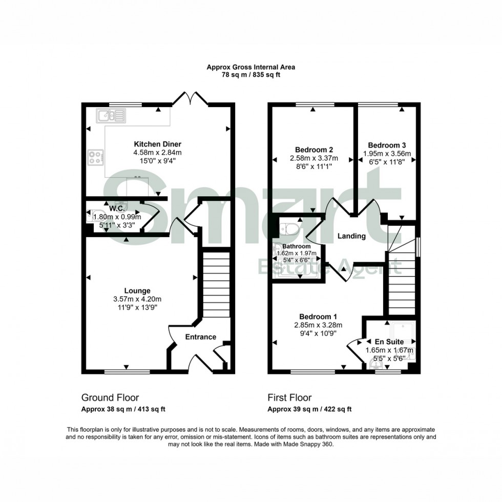 Floorplan for Barton Close, Exeter, EX5