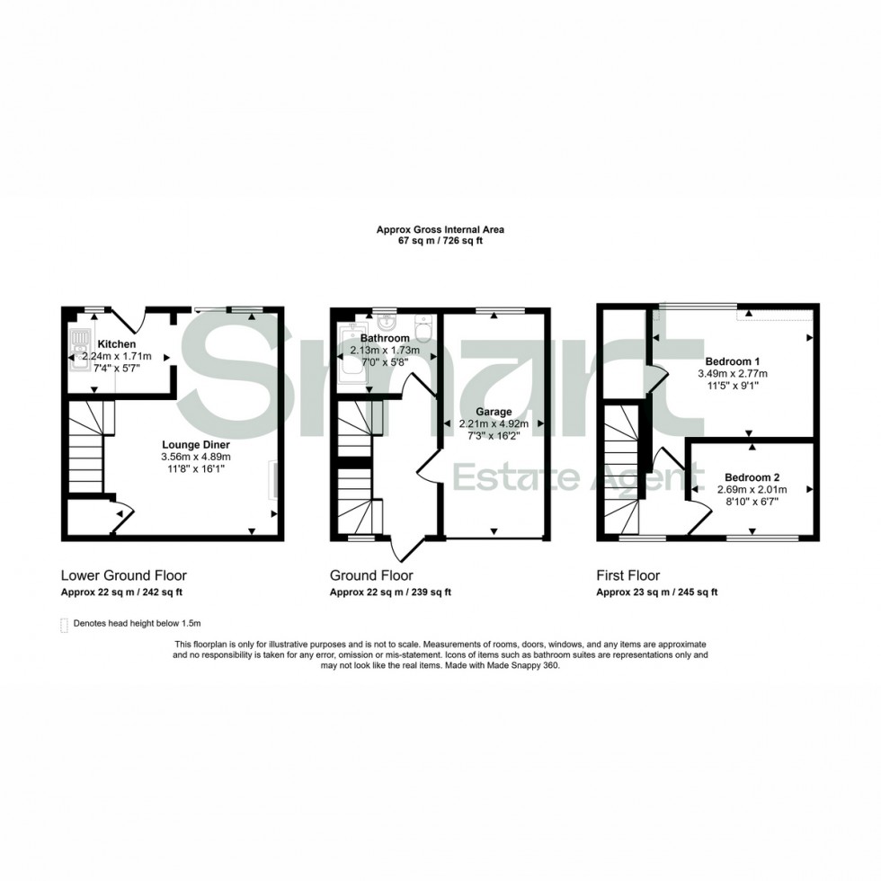 Floorplan for Falkland Close, Exeter, EX4