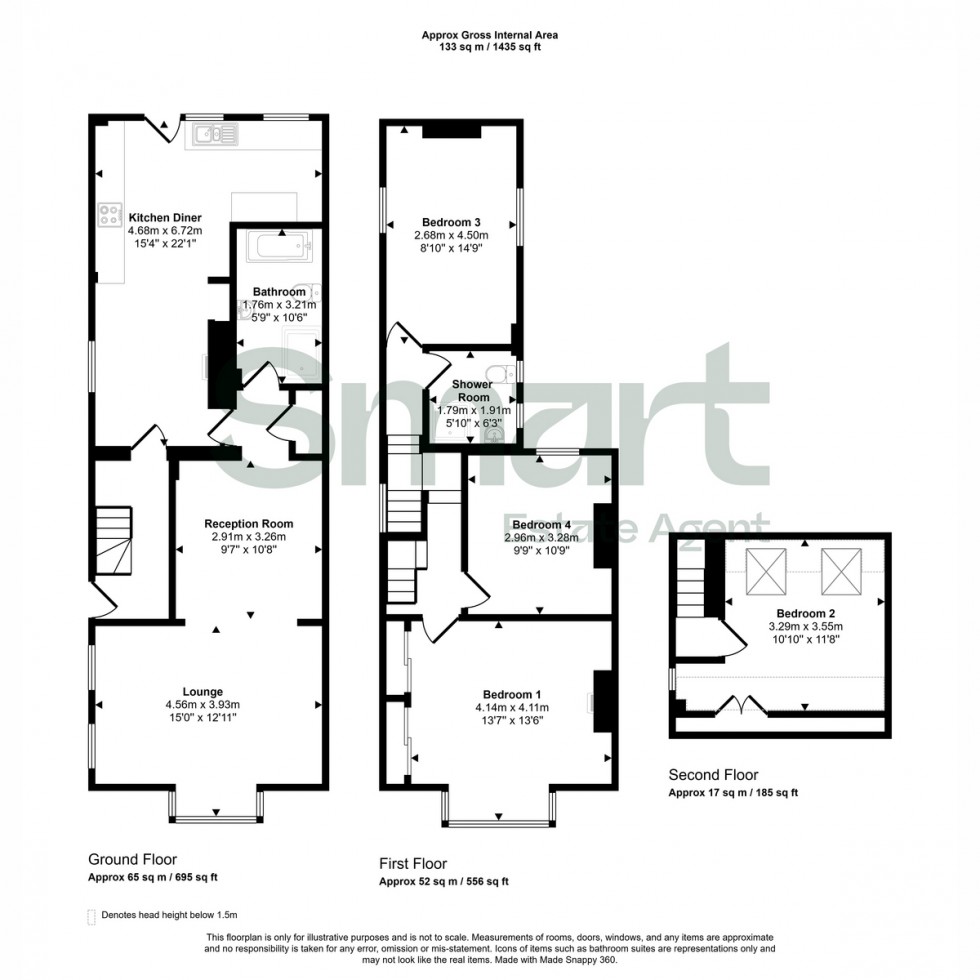 Floorplan for Willeys Avenue, Exeter, EX2